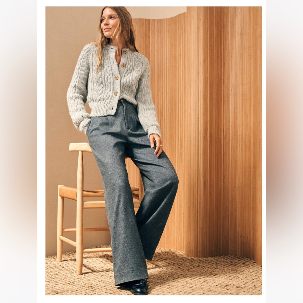 Faherty Women's Wide Leg Jeans in Heather Gray